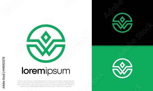 Initial W logo design. Innovative high tech logo template.