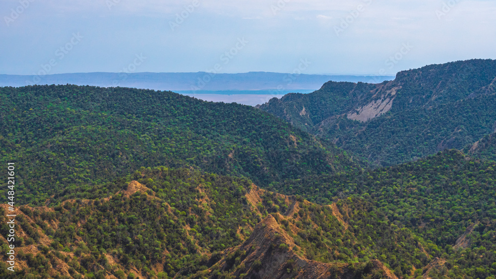 Naklejka premium Vashlovani Strict Nature Reserve. Kakheti Region. Georgia