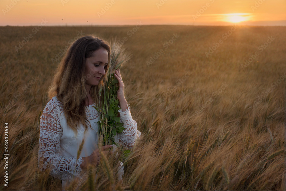 woman in a field woman in a field