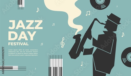 Jazz day festival vector illustration design for banner, poster event promotion