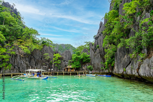 Barracuda Lake on paradise island  Coron  Palawan  Philippines - tropical travel destination