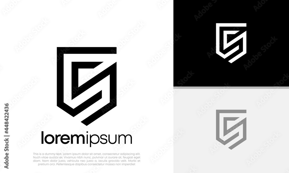 Initials S logo design. Initial Letter Logo. Shield logo. Initials S logo design. Initial Letter Logo. Shield logo.
