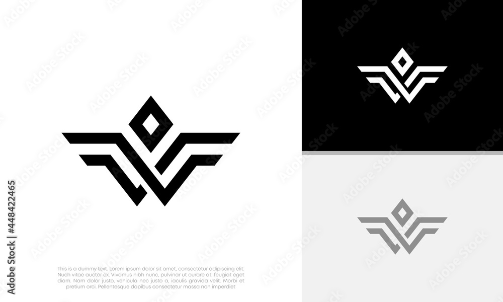 Obraz premium Initial W logo design. Innovative high tech logo template.