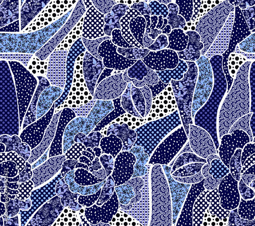 Mixed floral patchwork pattern, perfect for fabrics and decoration