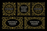 set vintage logo emblem frame border ornament