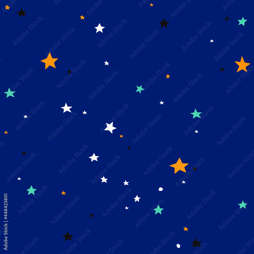 Night sky blue background stars  vector illustration