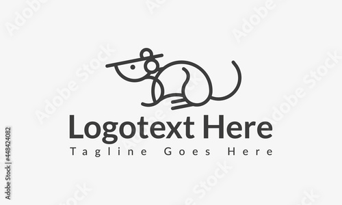 Creative and Minimal Mouse or Mice logo template vector for business