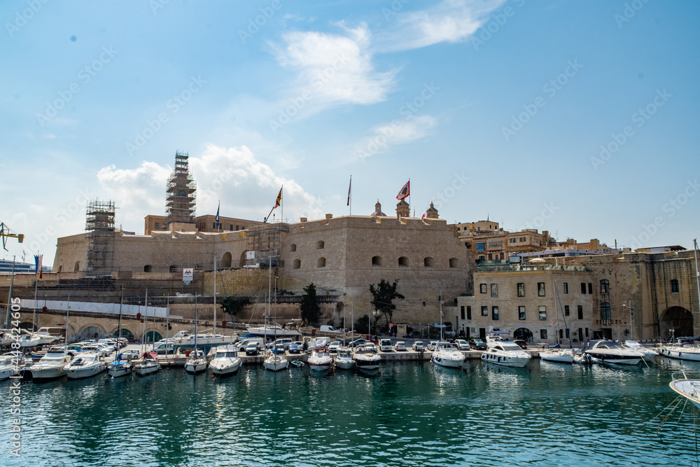 The Marina at the fortified City of Senglea, Malta.