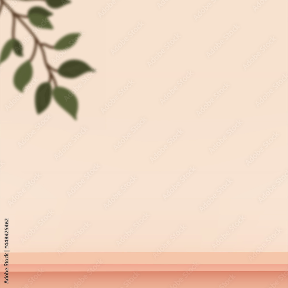 Fototapeta premium Abstract background with cream color geometric 3d podiums. Vector illustration.