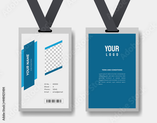 minimalist id cards template with abstract design for company stuff