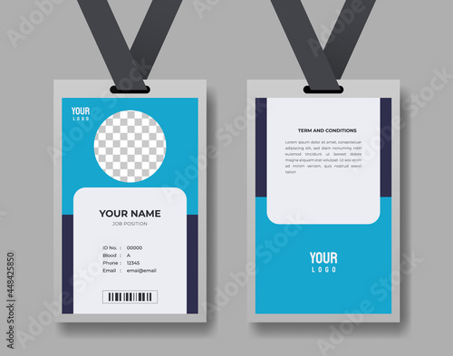 minimalist id cards template with abstract design for company stuff