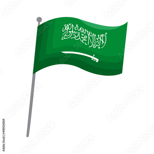 saudi flag in pole