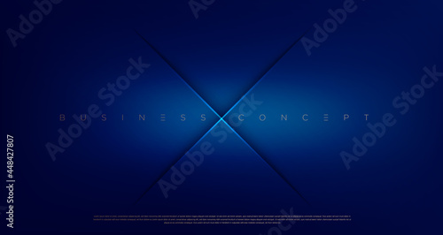 Abstract navy dark blue color X letter with light effected cuts background for poster, website and design concepts. Vector illustration eps 10.