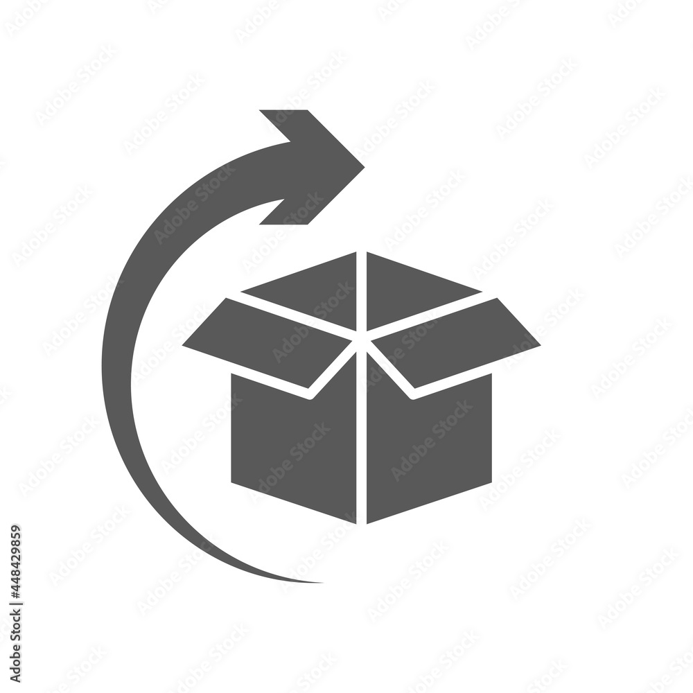 Gift delivery conceptual icon, simple single color new idea vector symbol. Gift delivery conceptual icon, simple single color new idea vector symbol.