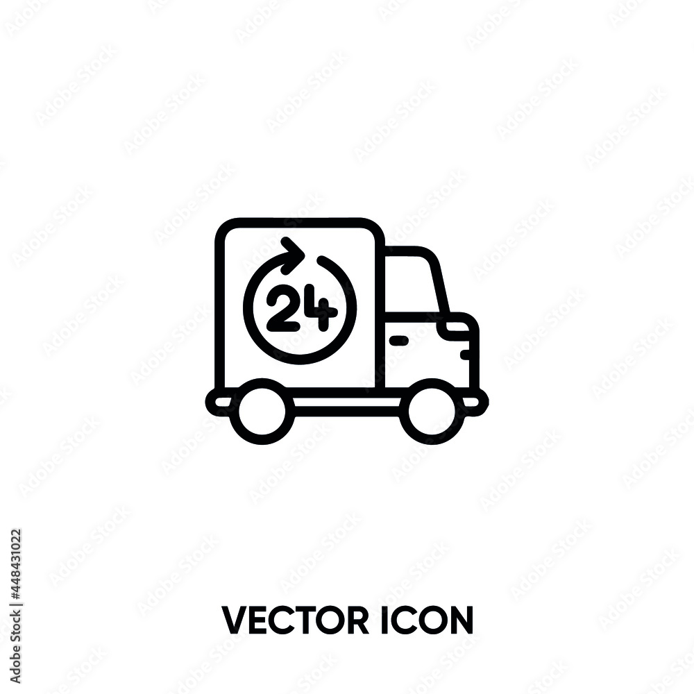 Delivery truck vector icon . Modern, simple flat vector illustration for website or mobile app.Delivery symbol, logo illustration. Pixel perfect vector graphics	