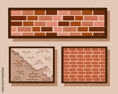 three orange walls structures
