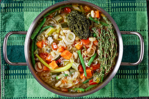 Soupe au Pistou, french vegetable bean soup
