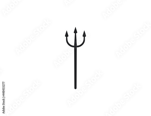 Hell, instrument, trident icon on white background. Vector illustration.