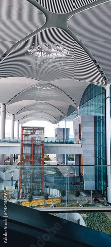 Istanbul, Turkey - Mart 10, 2021: ceiling architecture of Istanbul International Airport, Istanbul Yeni Havalimani. photo