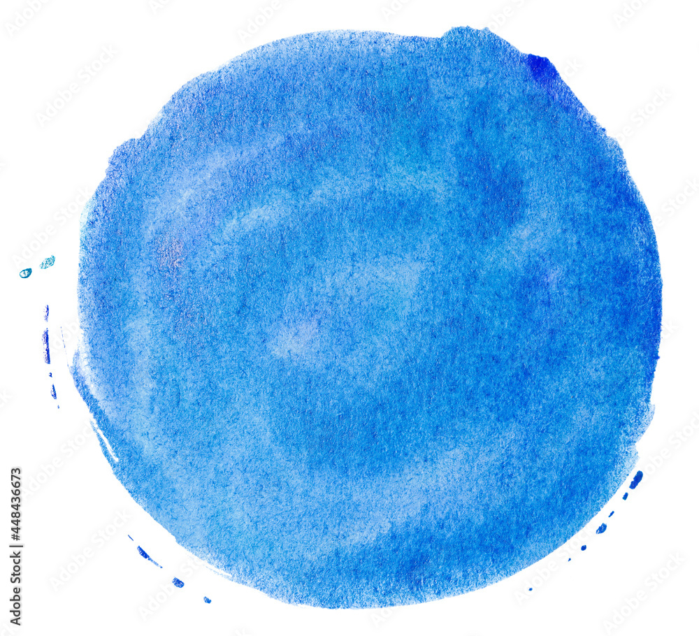 Hand drawn watercolor circle blue Hand drawn watercolor circle blue