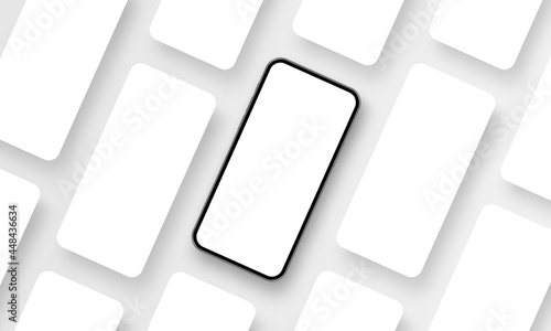 Phone with Blank App Screens Mockup. Showcase Your Apps Interfaces on This Template. Vector Illustration
