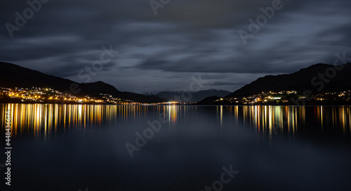 Queenstown New Zealand at The Lakefront at Night