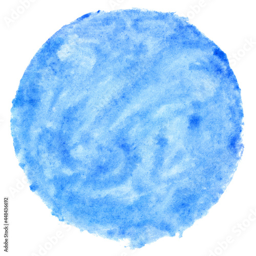 Hand drawn watercolor circle blue