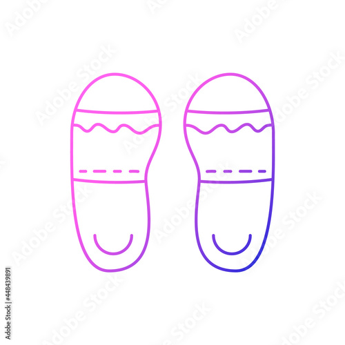 Taiwan slippers outline icon. Taiwanese walking shoes. Oriental footwear. Isolated vector stock illustration
