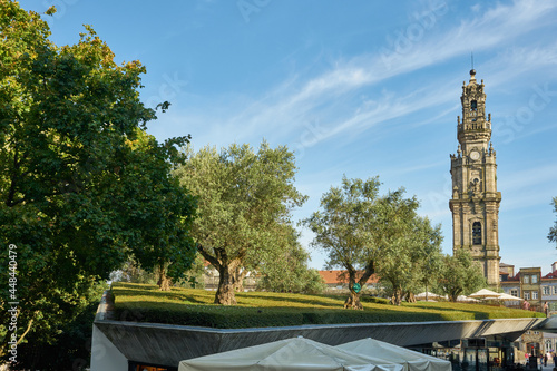 Priest Tower from Lisboa Square, Porto, Portugal