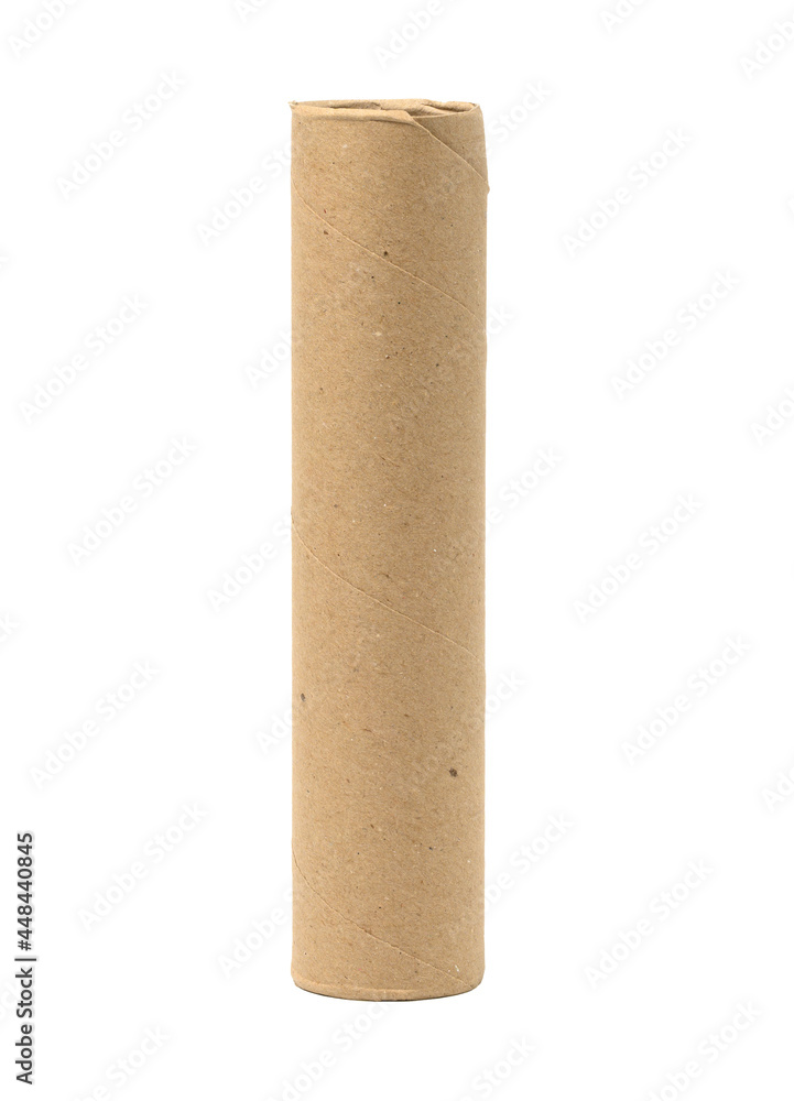 brown paper towel from a roll of kitchen towels, object isolated on a white background brown paper towel from a roll of kitchen towels, object isolated on a white background