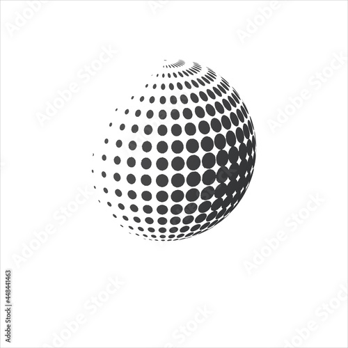 Three-dimensional abstract planet, dots, representing the global, international meaning. © Yevhen
