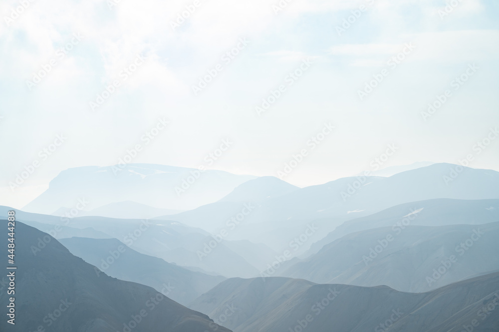 Clean minimalistic background of mountain layers. High quality photo Clean minimalistic background of mountain layers. High quality photo