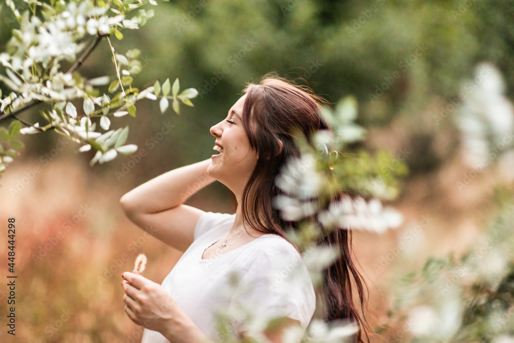 Young woman enjoy nature in autumn season. Lifestyle female portrait elegance retro fashion Young woman enjoy nature in autumn season. Lifestyle female portrait elegance retro fashion