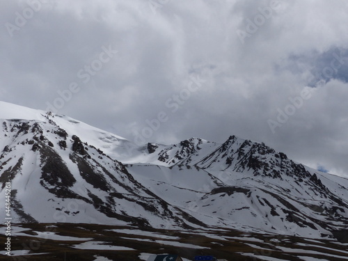 snow covered mountains in winter