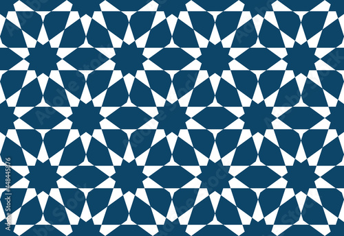 Geometric Islamic Seamless Pattern for decoration greeting card or interior. Vector Illustration.