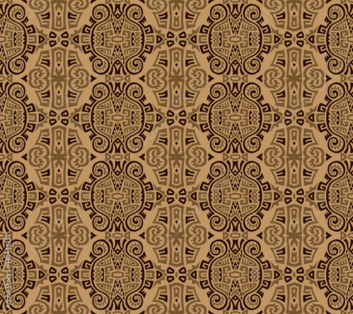 Abstract Ethnic Vector Seamless Pattern. Trendy boho tile. African textile design. Scandinavian ornament. Perfect for wallpaper, cloth, wrapping paper and other endless fill.