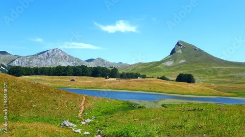Mountain scenery from a fairytale, Jugovo lake and Orlovac, Stog peaks on mountain Zelengora, Bosnia and Herzegovina