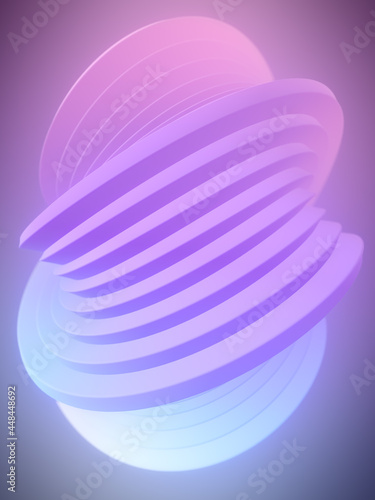 Wavy curved fluid shapes with trendy pink gradient. Minimal geometric background. 3d rendering digital illustration