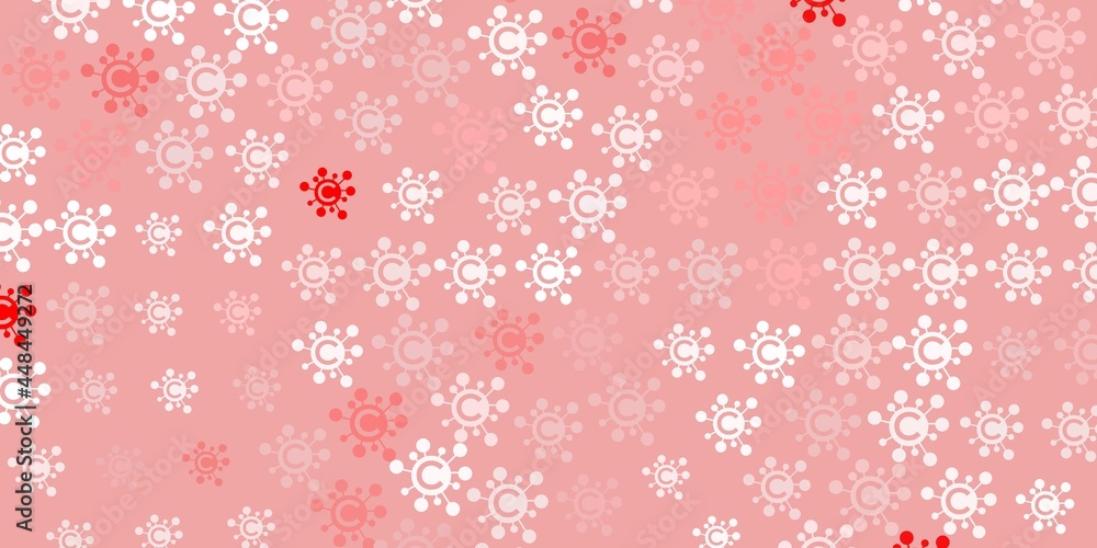 Light Red vector pattern with coronavirus elements. Light Red vector pattern with coronavirus elements.