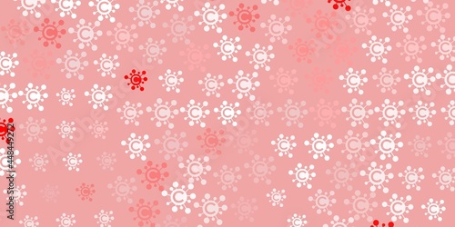 Light Red vector pattern with coronavirus elements.