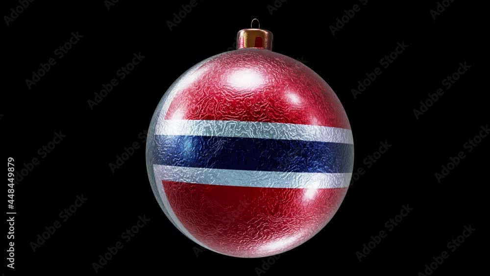 Realistic 360-degree seamless looping spin of the Norway flag Christmas ball 3D animation rendered in UHD with alpha matte Realistic 360-degree seamless looping spin of the Norway flag Christmas ball 3D animation rendered in UHD with alpha matte