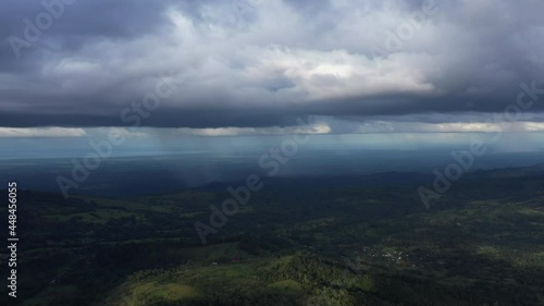 Cloudy rainy landscape over Arenal Tempisque Conservation Area Costa Rica countryside  photo