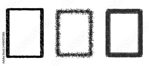 Vector Grunge Frames. Grunge Backgrounds. Grunge frame for inscription. Textured design in graffiti style. Stencil painted frame. Vector illustration isolated on white background
