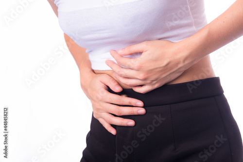 Wallpaper Mural Asian woman with wrist pain. woman is enduring awful ache. wrist pain from sports. Young lady with wrist pain Torontodigital.ca