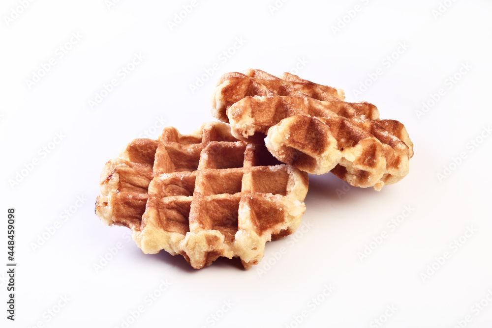 Belgian waffles isolated on white background Belgian waffles isolated on white background