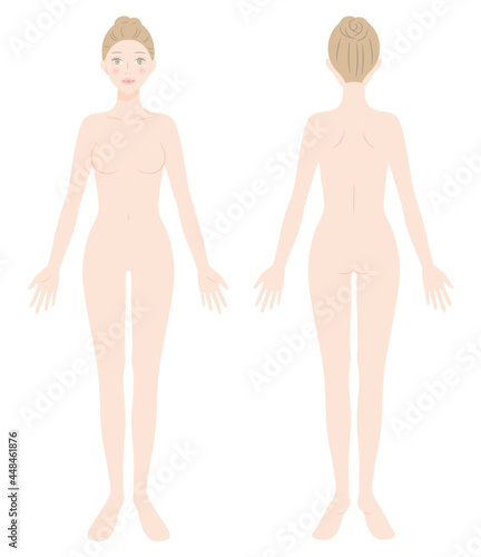 女性　裸　全身