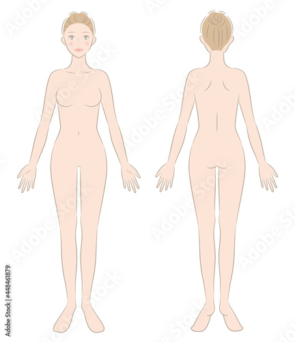 女性　裸　全身