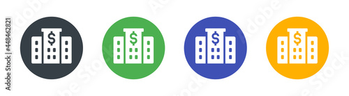 Business building with dollar sign icon vector illustration