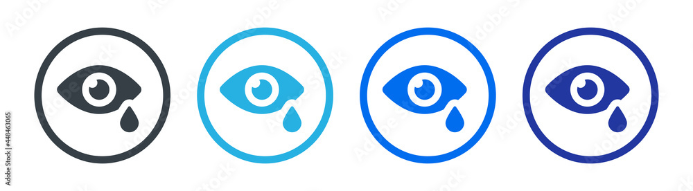 Crying icon. Eye with tear icon vector illustration - obrazy, fototapety, plakaty 