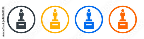 Statue icon from museum. Sculpture sign symbol vector illustration